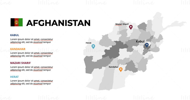 Afghanistan Infographics Map editable PPT & Keynote