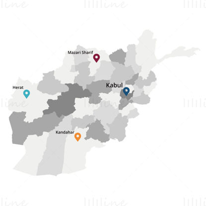 Afganistan harita vektörü