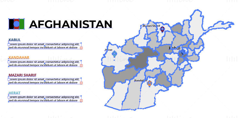 Afganistan harita vektörü