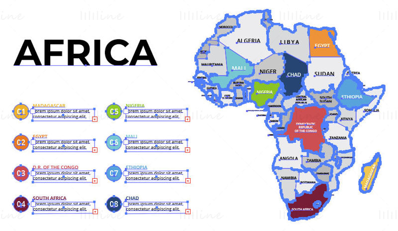 Afrika harita vektörü