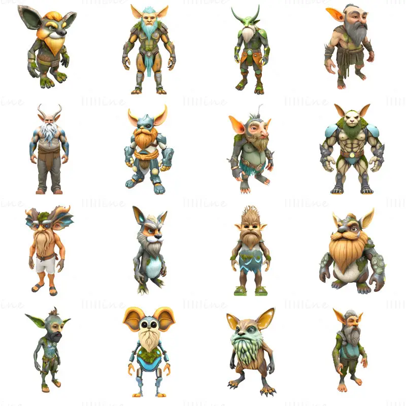 AI Forest Goblin Guardians 3D-Druck Modellsammlung STL-Format