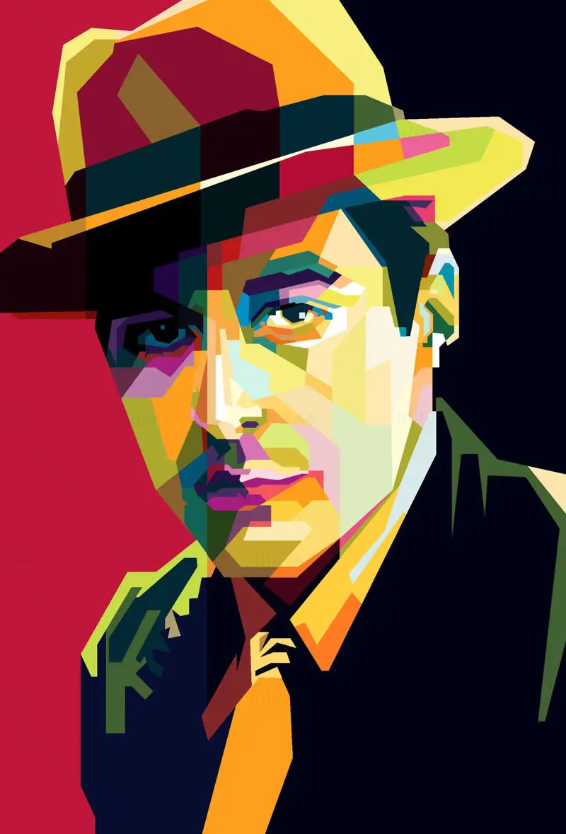 アル・パチーノ 伝説の俳優 ポップアート WPAP ベクター