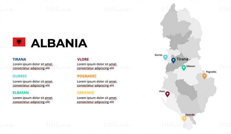 Albanië kaart PPT Keynote