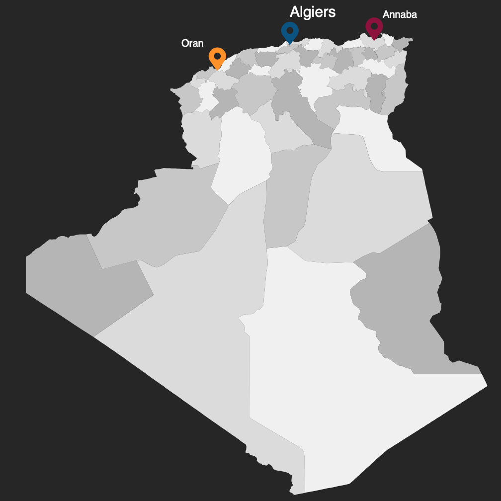 Algeria infographics map editable ppt keynote