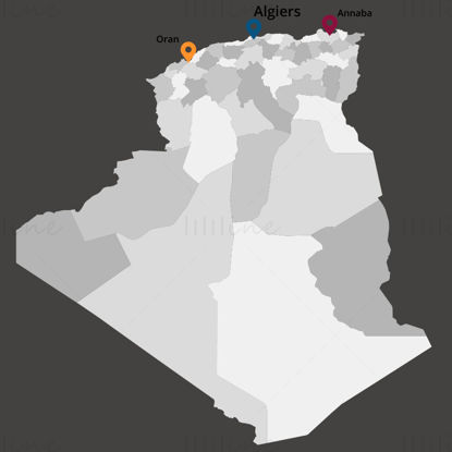 Cezayir harita vektörü