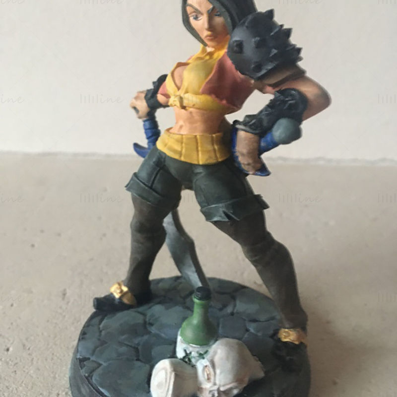 Aline the Bold - Rogue Heroine 3D-Druckmodell STL