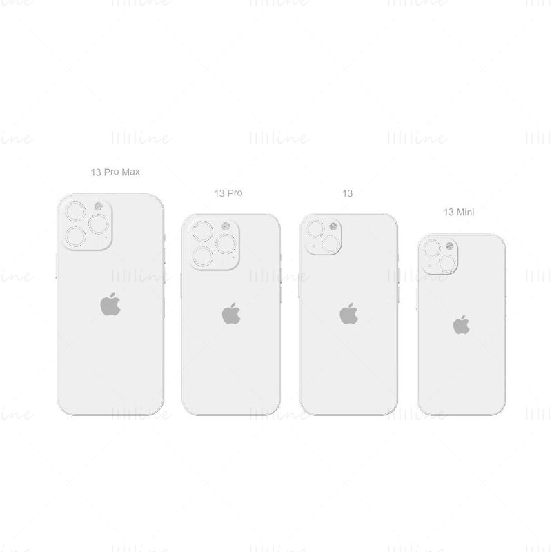 Všechny jemné 3D modely iPhone 13