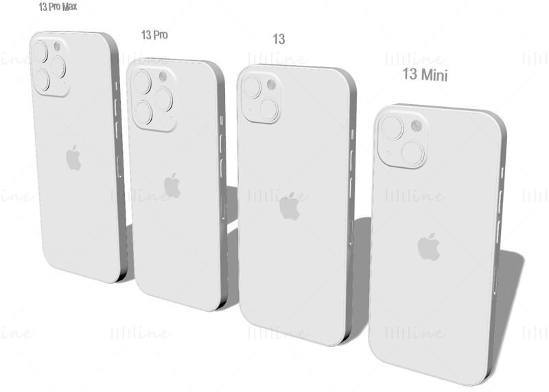 Všechny jemné 3D modely iPhone 13