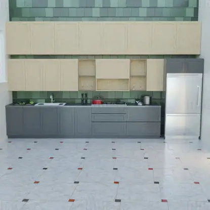 کابینت آلومینیومی آشپزخانه مدل سه بعدی