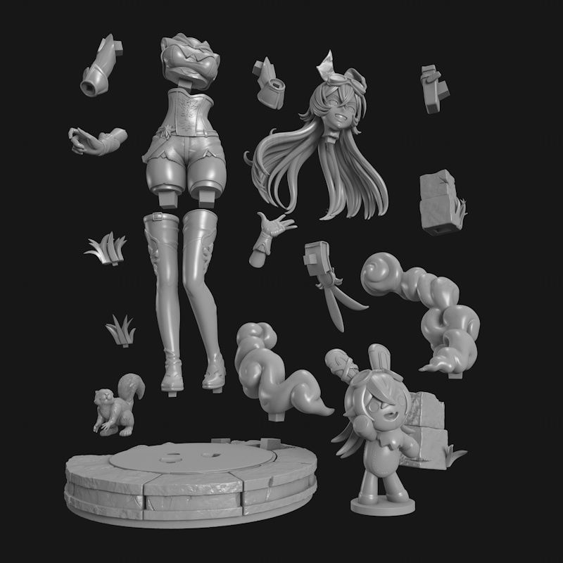 Amber a Baron Bunny 3D tisk modelu STL