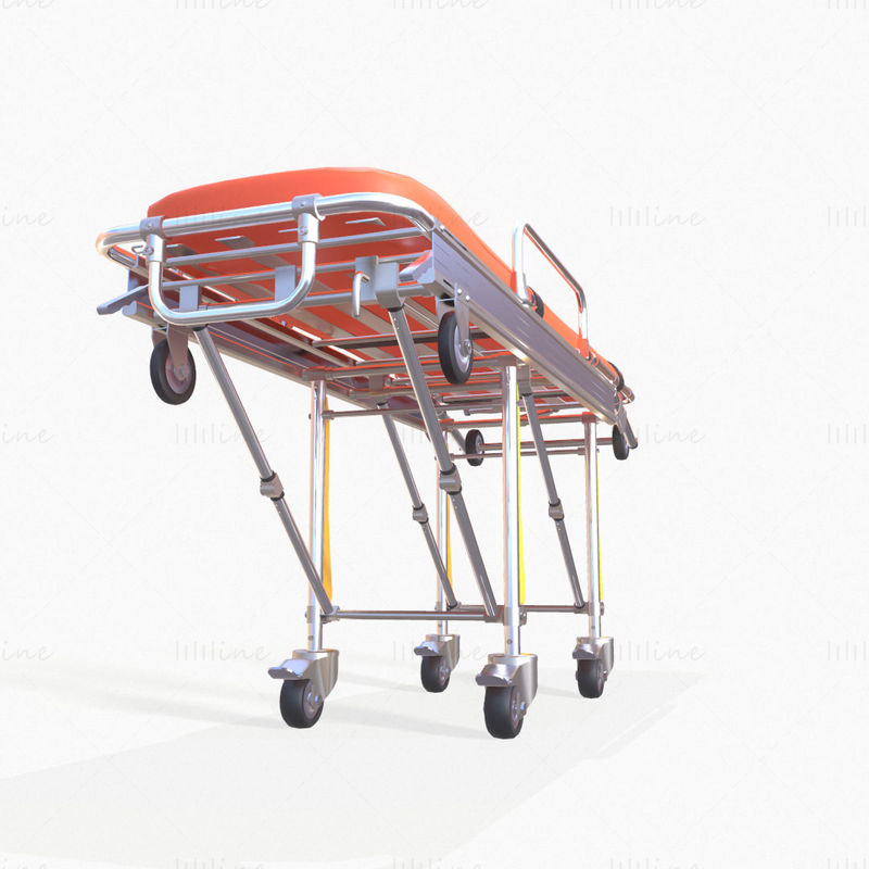 3D model vozíku na nosítka sanitky