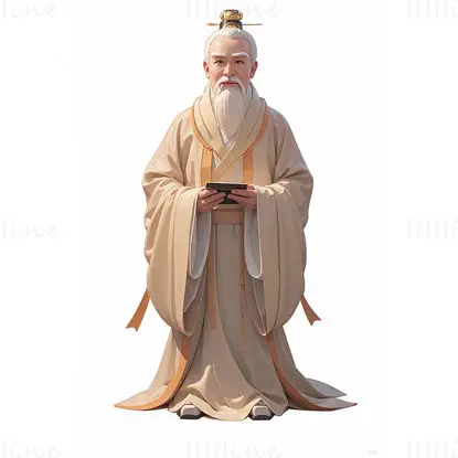 Ancient Chinese Elderly Scholars illustration