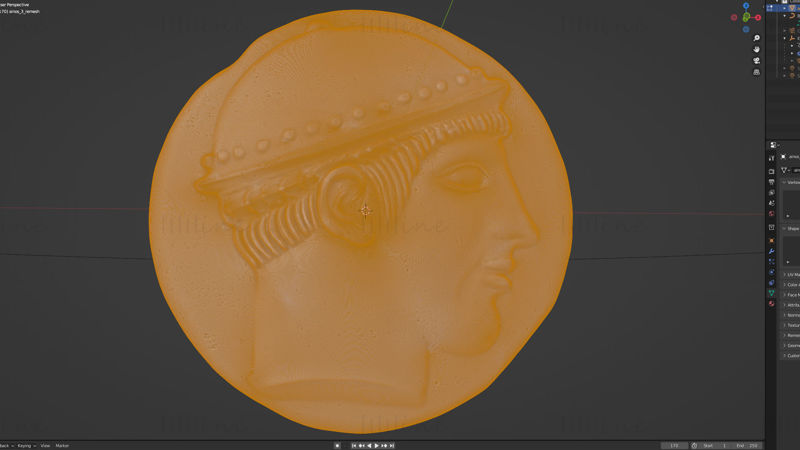 Ancient coin 3d print model
