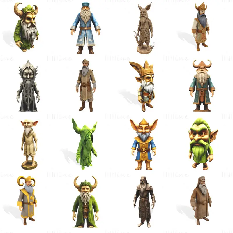 Model imprimat 3D Legende ale Piticilor Antici: Colecție Premium de Personaje Fantasy