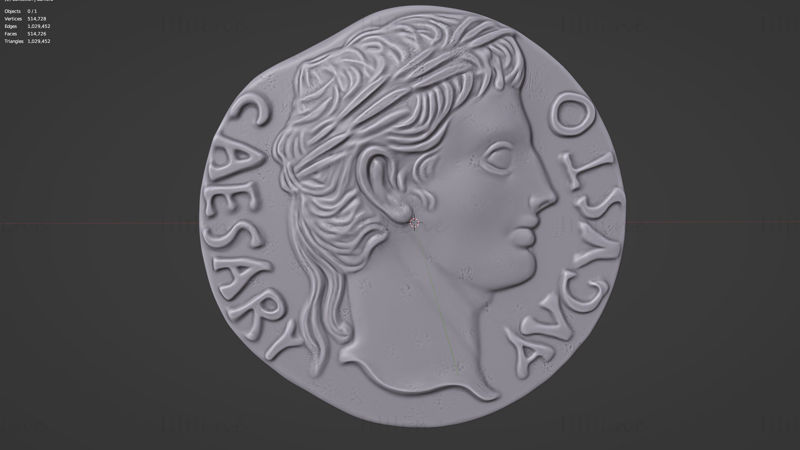 Ancient roman coin - victory over Parthia 3D Model