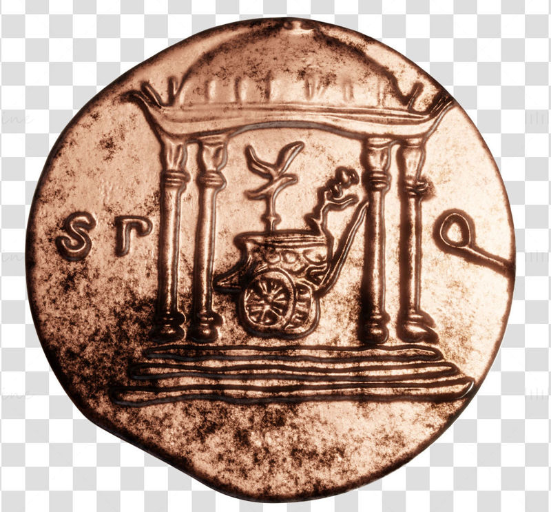 Ancient roman coin - victory over Parthia 3D Model