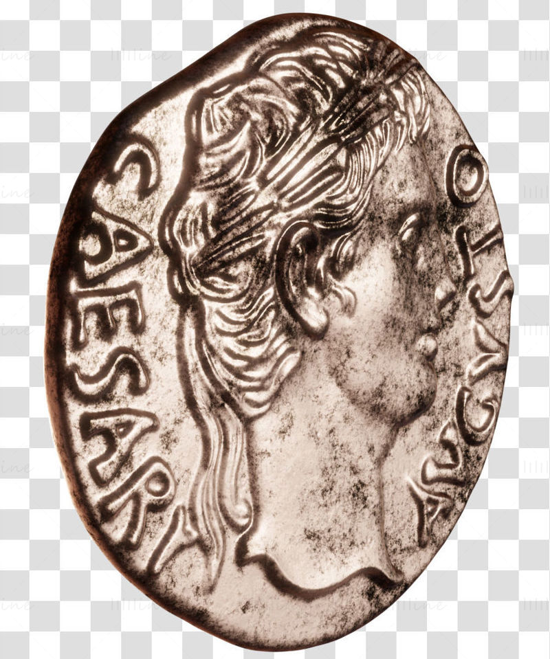 Ancient roman coin - victory over Parthia 3D Model