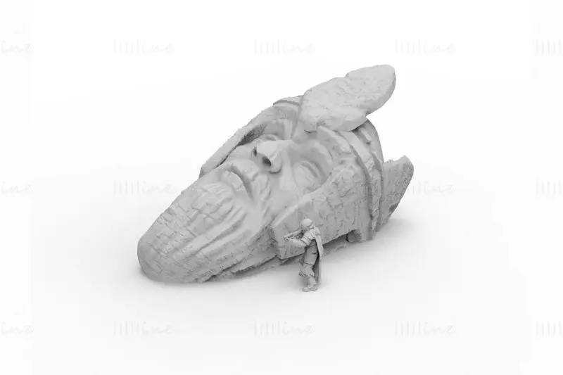 古代遺跡の頭部 3D プリント モデル STL