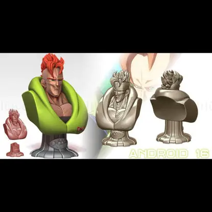Android 16 Bust 3D Print Model