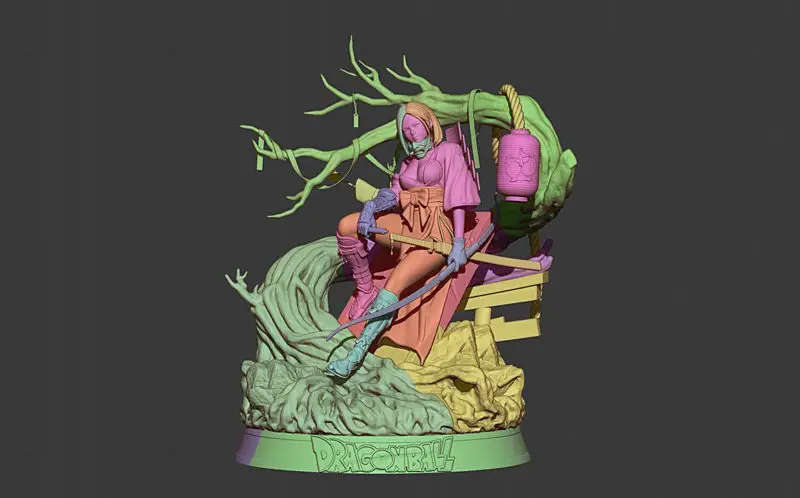 Android 18 Samurai Dragon Ball 3D nyomtatási modell STL fájlok
