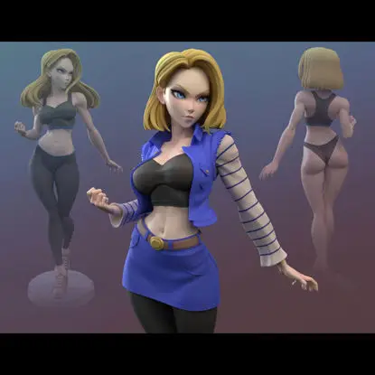 Android 18 Version SFW NSFW 3D Print Model STL FIles