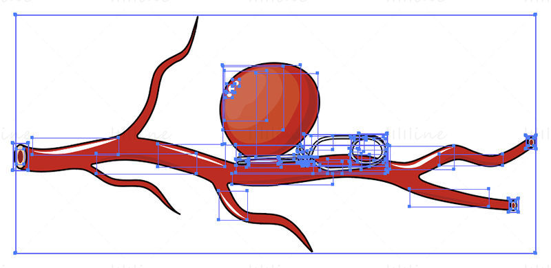 Aneurysm clip vector illustration