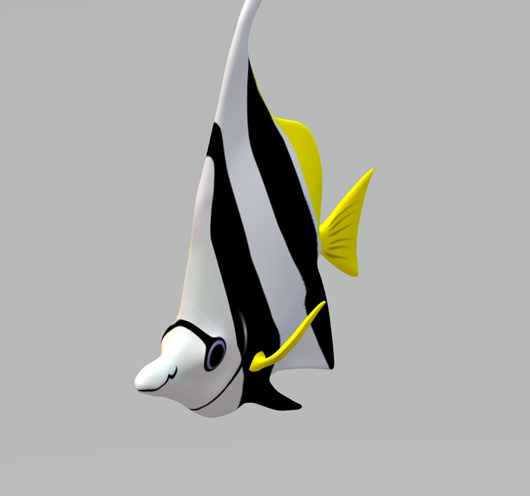 Angel Fish 3D Model Ready to Print STL FBX OBJ