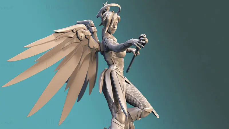 Файлы STL для 3D-печати модели Ангела (Милосердия) Overwatch
