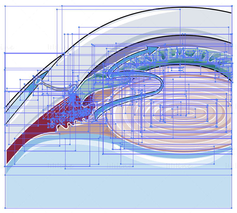 Angle closure glaucoma vector illustration