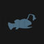 Angler fish vector icon logo
