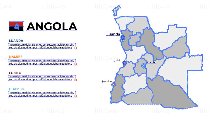 Angola harita vektörü