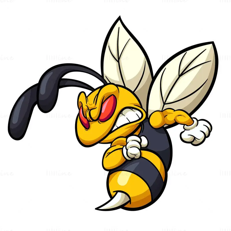 Angry Hornet vector Design