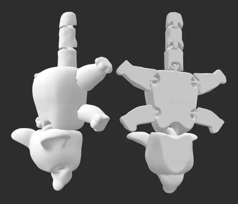 Animal Mouse FLEXI artikuliertes 3D-Druckmodell STL-Datei