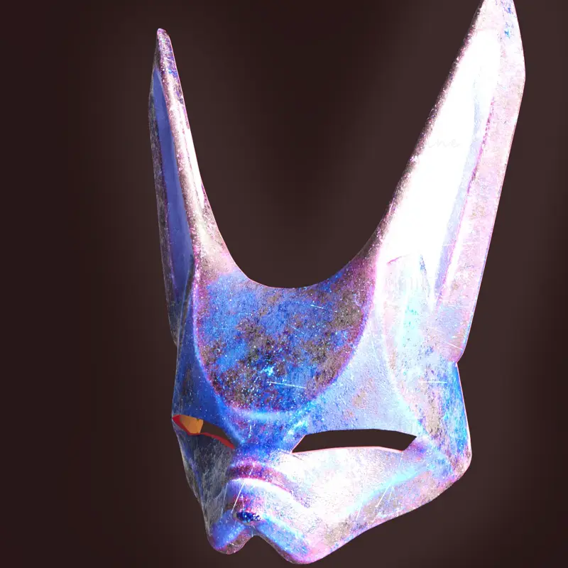 Modèle d'impression 3D de masque de lapin de style anime