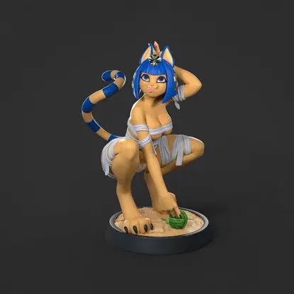 Ankha 猫娘フィギュア 3D プリント モデル STL