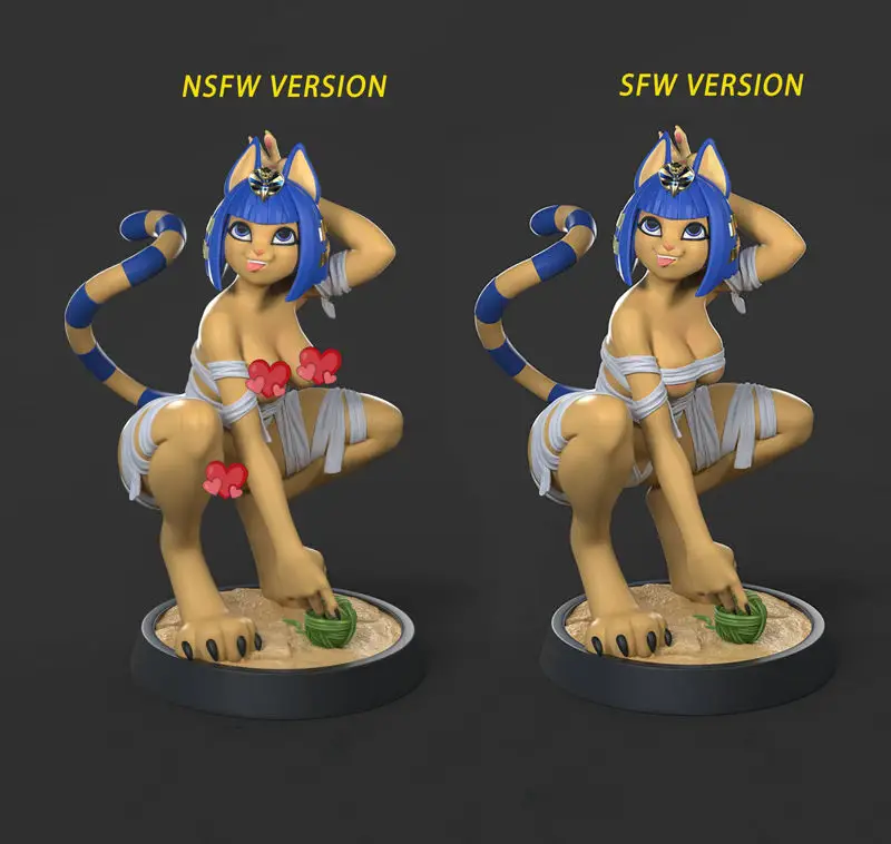 Ankha Cat Girl Figuras Modelo de Impressão 3D STL