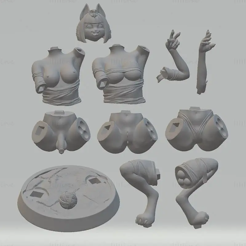 Ankha安卡 埃及艳后猫公仔 3D 打印模型 STL