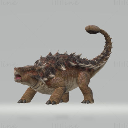 Modelo 3D de dinossauro anquilossauro pronto para imprimir STL FBX OBJ