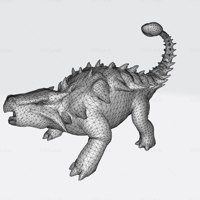 Ankylosaurus Dinosaur 3D Model Ready to Print STL FBX OBJ