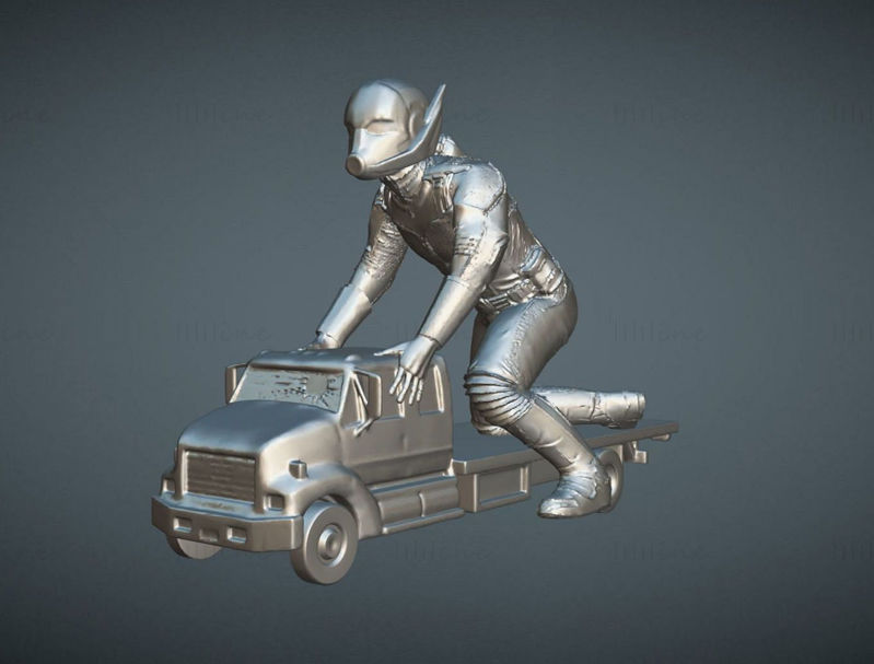 مرد مورچه ای روی کامیون مدل چاپ سه بعدی STL