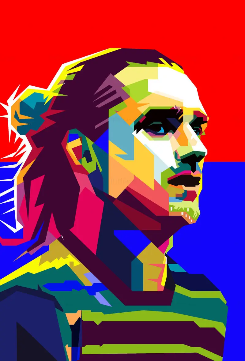 安托万·格里兹曼 (Antoine Griezmann) 足球运动员波普艺术 WPAP 矢量