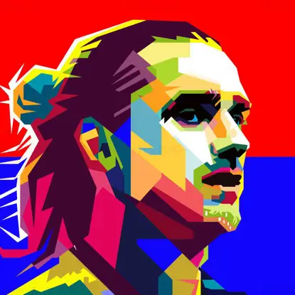 Antoine Griezmann Fotbalist Pop Art WPAP Vector