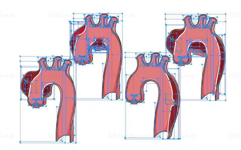 Ilustración de vector de aneurismas aórticos