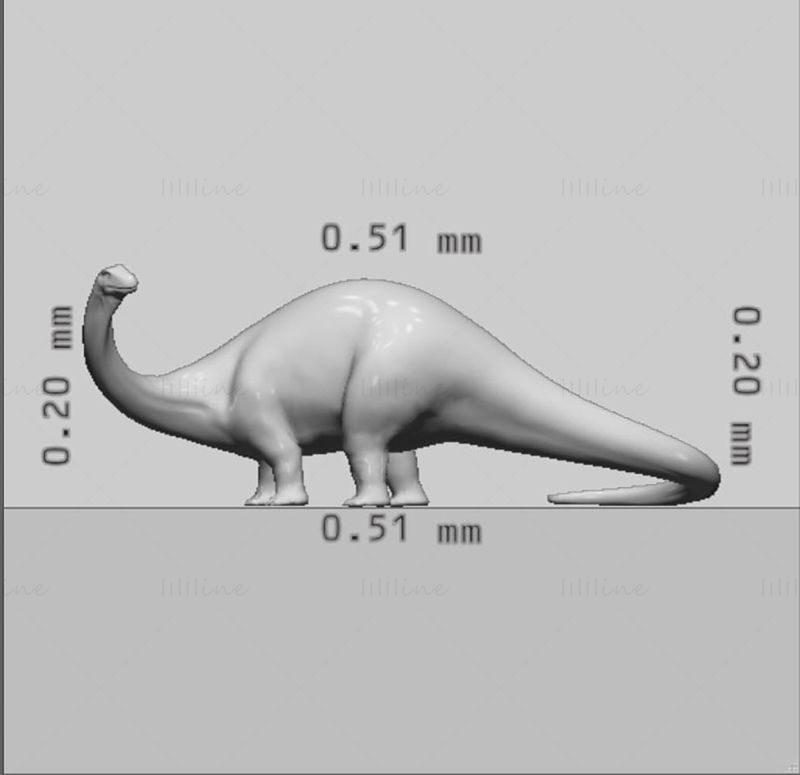 Apatosaurus Dinosaur 3D Model Ready to Print STL FBX OBJ