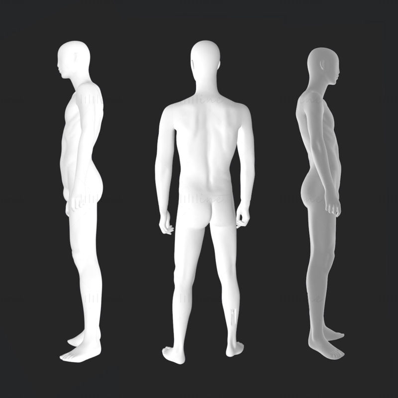 Giyim Mağazası Erkek Manken 3D Baskı Modeli STL