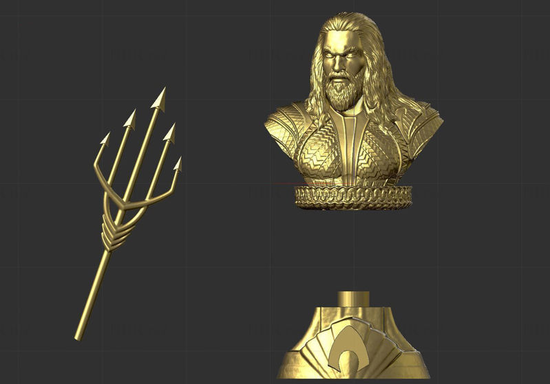 Modelo de impressão 3D Aquaman Busto STL