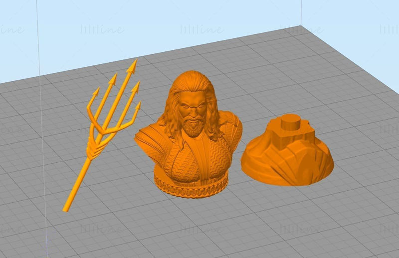 Aquaman Impresión 3D Modelo Busto STL
