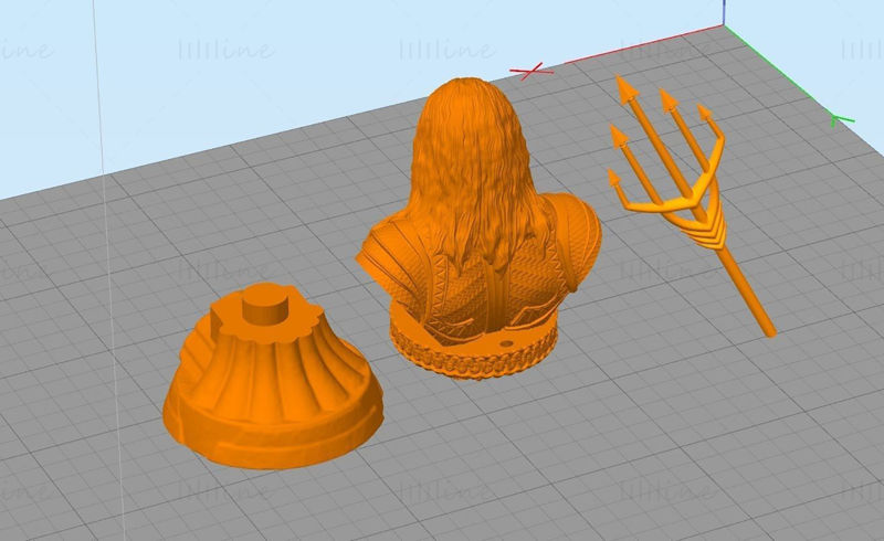 Modelo de impressão 3D Aquaman Busto STL
