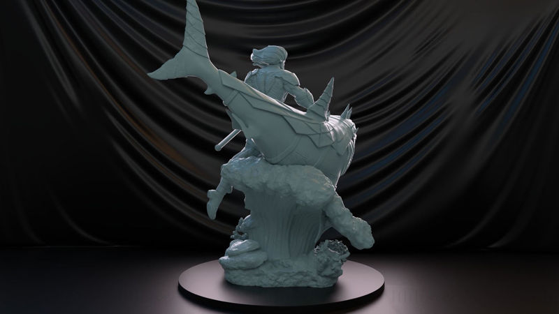 Aquaman és Shark 3D nyomtatási modell STL