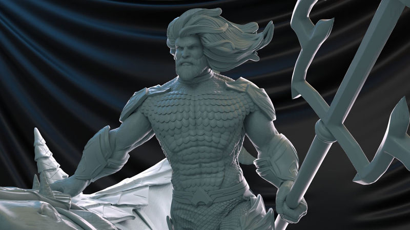 Modelo de impresión 3D Aquaman y Shark STL